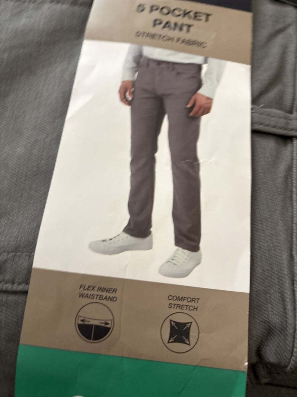 Jachs Men's Straight Leg 5 pockets Pant Gray Size 38x29